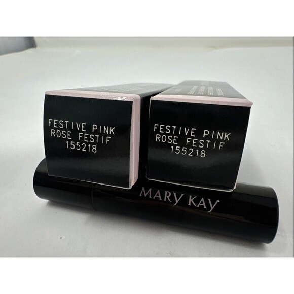 2x New In Box Mary Kay Supreme Hydrating Lipstick Festive Pink Full Size 155218 - Picture 5 of 5